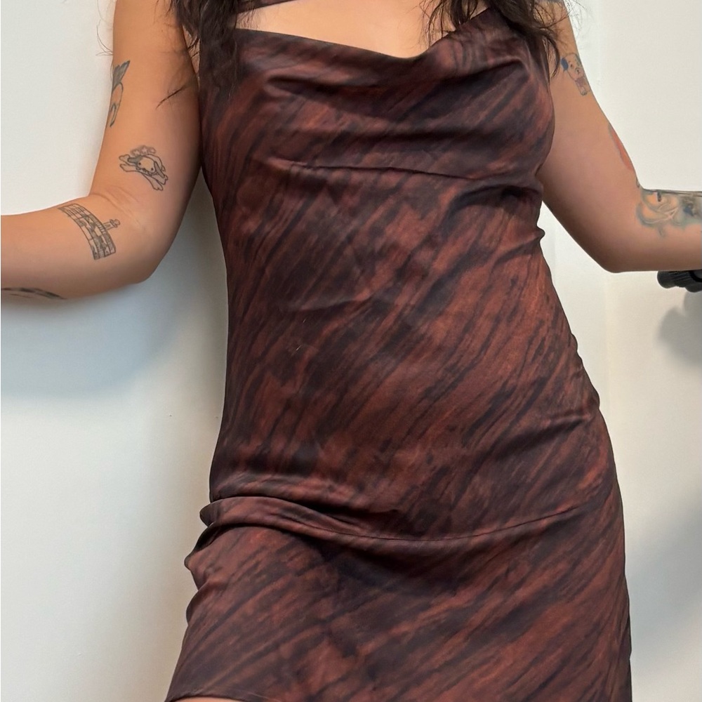 Motel Rocks Dark Brown Mini Dress